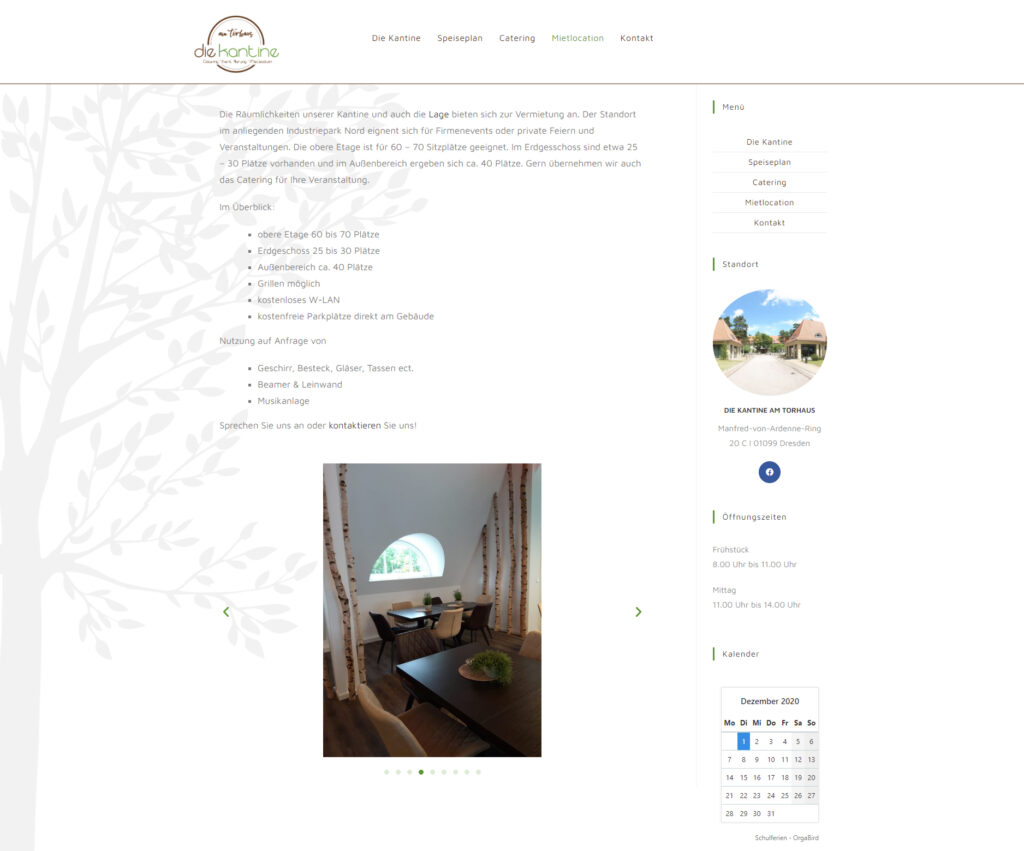 Website Kantine zum Torhaus