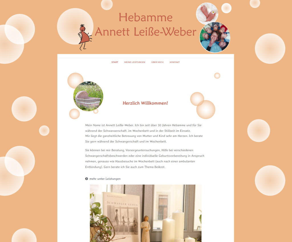 Website Hebamme Annette Leisse-Weber